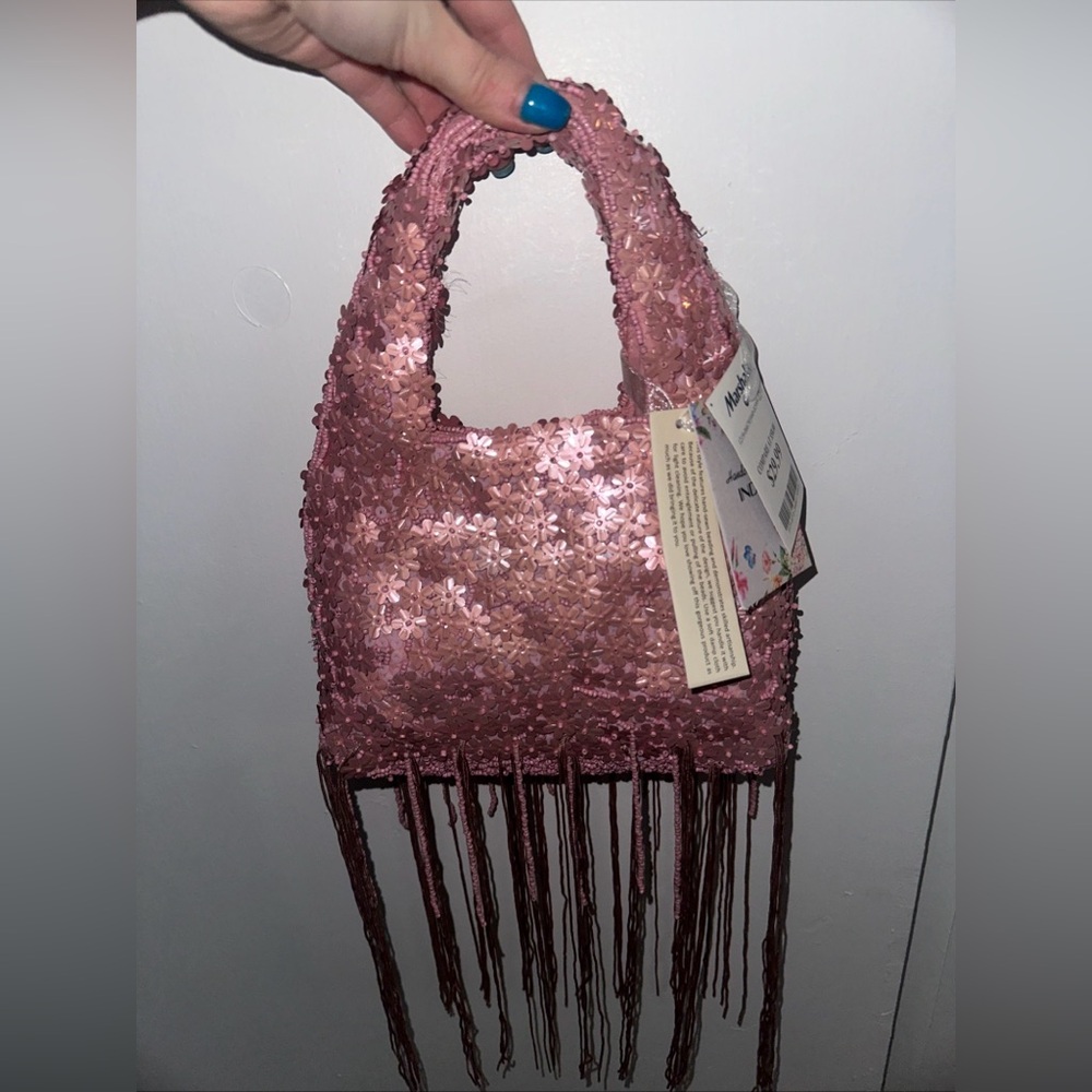 Viral TJ Maxx Pink Beaded Bag with Tassels. NWT